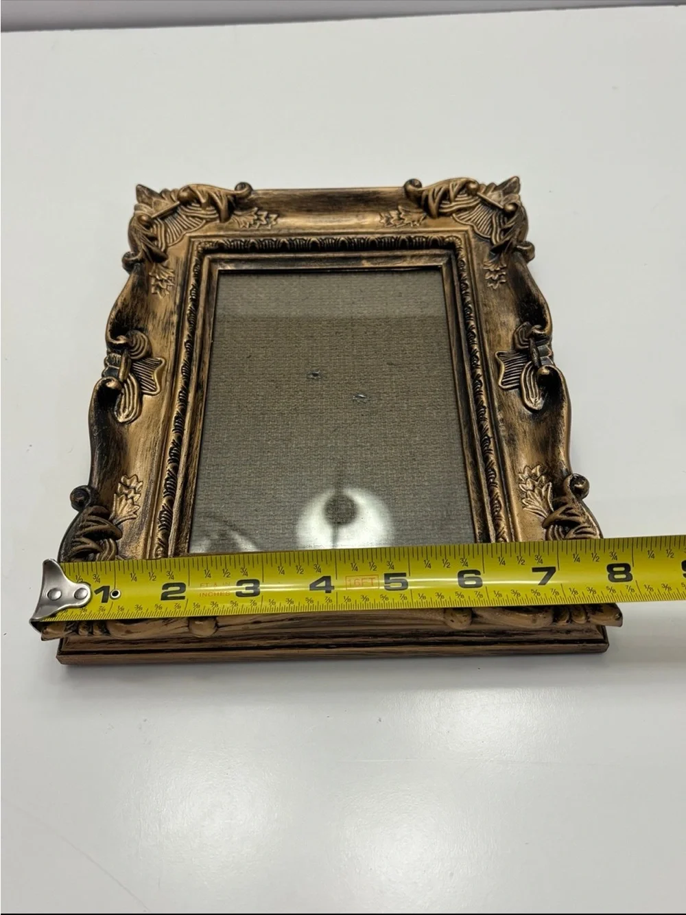 Vintage ornate bronze color picture frame